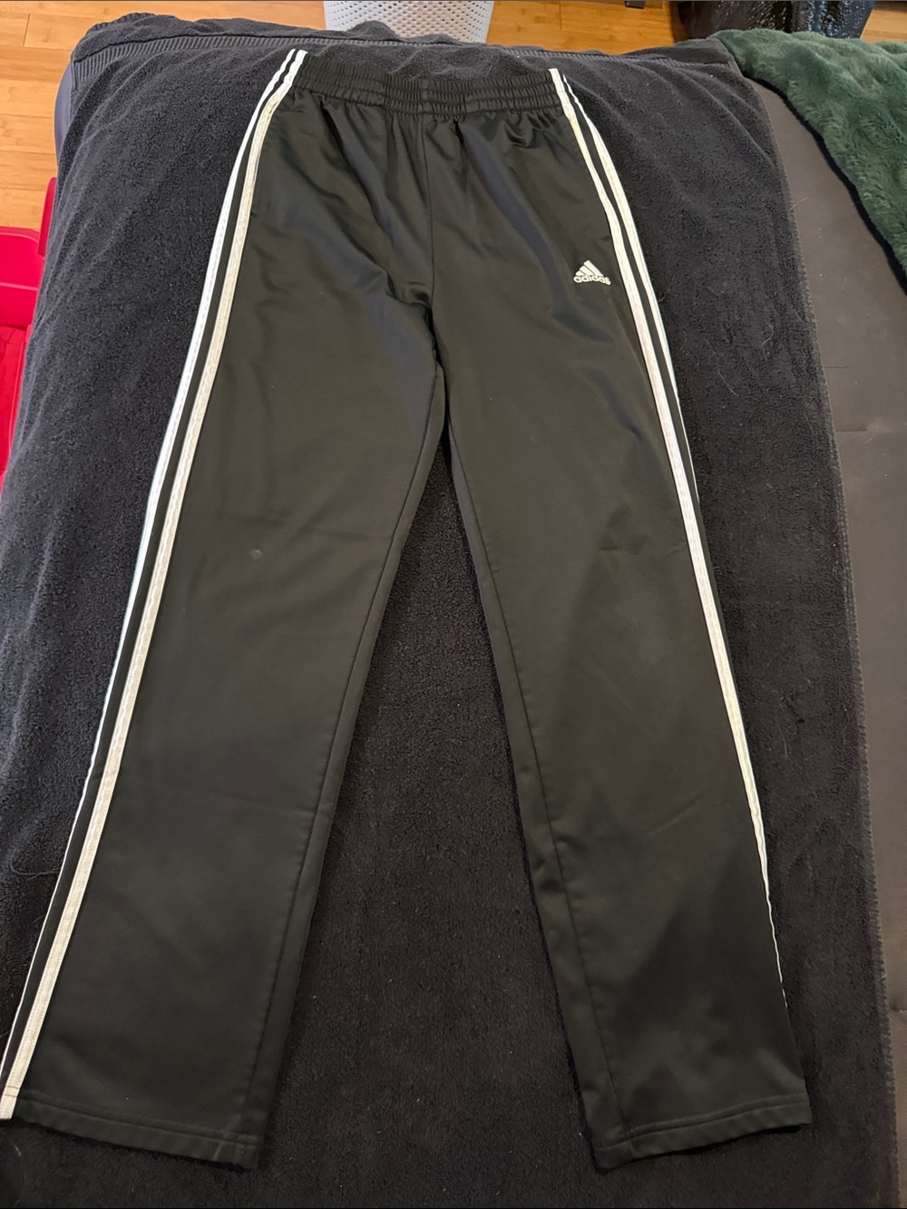 adidas Black Jogger Pants with White Side Stripes